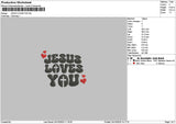 Jesustext 2410 Embroidery File 6 sizes
