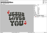 Jesustext 2410 Embroidery File 6 sizes
