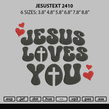 Jesustext 2410 Embroidery File 6 sizes