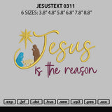 Jesustext 0311 Embroidery File 6 sizes