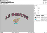 JJ Donuts Curved Embroidery File 6 sizes