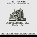 JPE TRUCKING Embroidery File 6 size