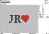 Jr Heart Embroidery File 6 sizes