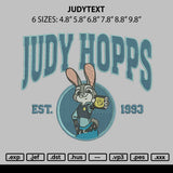 Judytext Embroidery File 6 sizes