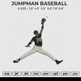 JUMPMAN BASEBALL Embroidery File 6 size