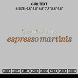 Girl Text Embroidery File 6 sizes