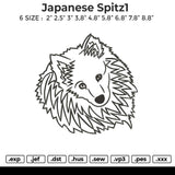 Japanese Spitz2 Embroidery File 6 size