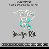 Jennifertext Embroidery File 6 sizes