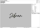 Jibran Txt Embroidery File 6 sizes