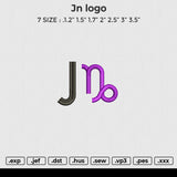 JN logo Embroidery File 6 size