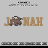 Jonahtext Embroidery File 6 sizes