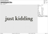 Just kidding Embroidery File 6 size