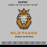 Kilotext Embroidery File 6 sizes