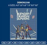 Demon 2308 Embroidery File 6 sizes