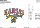 Kansas Jayhawks Embroidery File 6 size