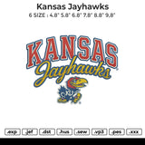 Kansas Jayhawks Embroidery File 6 size