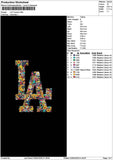 La Flowers Embroidery File 6 sizes