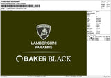 Lamborghinitext V1 Embroidery File 6 sizes