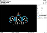 Lashes 1011 Embroidery File 6 sizes
