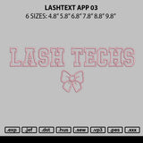 Lashtext App 03 Embroidery File 6 sizes