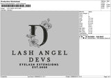 Lashangeltext Embroidery File 6 sizes