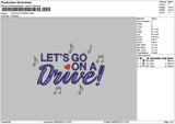 Letsgo Text Embroidery File 6 sizes
