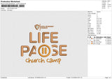 LIFE PAUSE Embroidery File 6 size