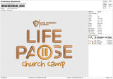 LIFE PAUSE Embroidery File 6 size