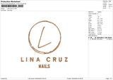 LINA CRUZ Embroidery File 6 size