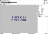 Literallytext 01 Embroidery File 6 sizes