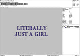 Literallytext 01 Embroidery File 6 sizes