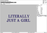 Literallytext 01 Embroidery File 6 sizes