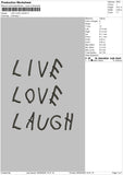 Live Love Embroidery File 6 sizes