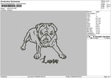 Luna Dog Embroidery File 6 sizes