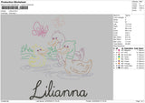 Ducks Text Embroidery File 6 sizes