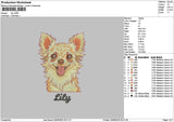 Lily Dog Embroidery File 6 sizes