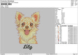 Lily Dog Embroidery File 6 sizes
