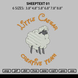 Sheeptext 01 Embroidery File 6 sizes