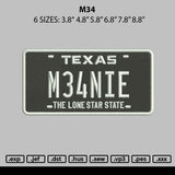 M34text Embroidery File 6 sizes
