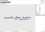 MADE FOR MORE Embroidery File 6 size