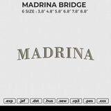 MADRINA BRIDGE Embroidery File 6 size
