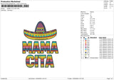 MAMA CITA Hat Embroidery File 6 sizes