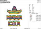 MAMA CITA Hat Embroidery File 6 sizes