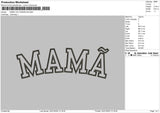 MAMA OUTLINE240126 Embroidery File 6 size