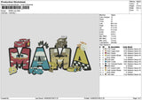Mama Cars Embroidery File 6 sizes