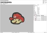 Marios Head Puff Embroidery File 6 sizes