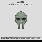 Mask 02 Embroidery File 6 sizes
