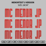 Menortext 3 Version Embroidery File