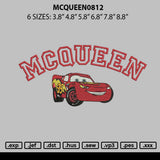 Mcqueen0812 Embroidery File 6 sizes