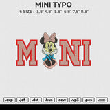 MINI TYPO Embroidery File 6 size